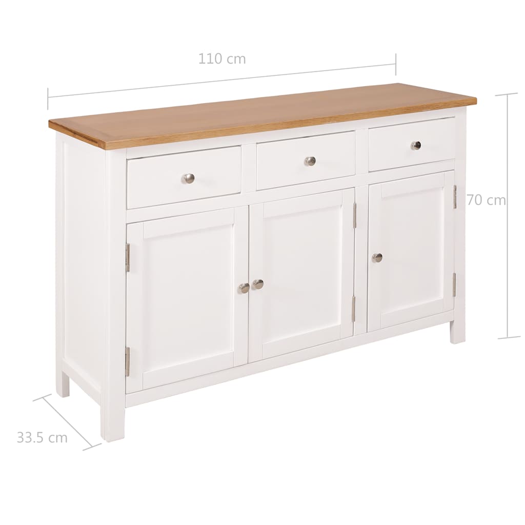 Μπουφές 110 x 33,5 x 70 εκ. από Μασίφ Ξύλο Δρυός - PAKOBAZAAR