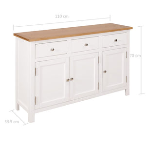 Μπουφές 110 x 33,5 x 70 εκ. από Μασίφ Ξύλο Δρυός - PAKOBAZAAR