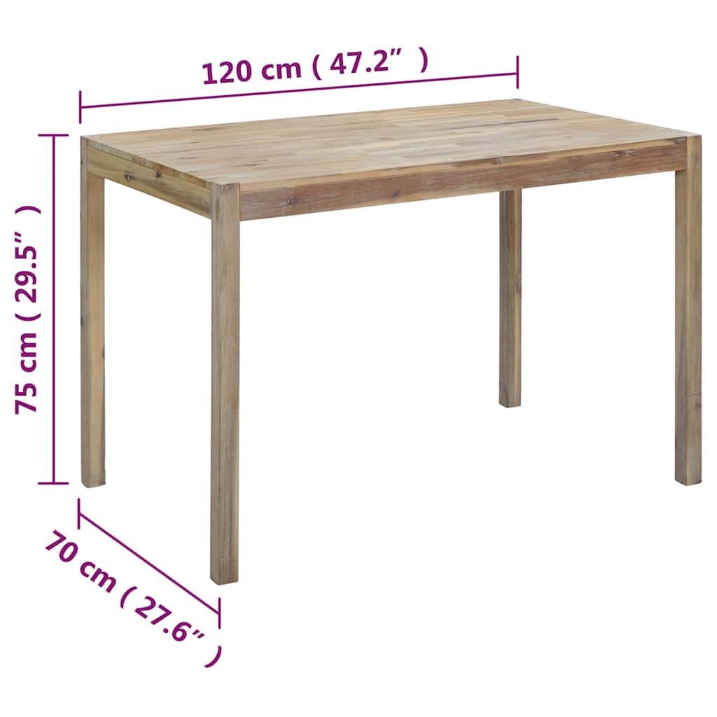 Τραπεζαρία 120 x 70 x 75 εκ. από Μασίφ Ξύλο Ακακίας - PAKOBAZAAR