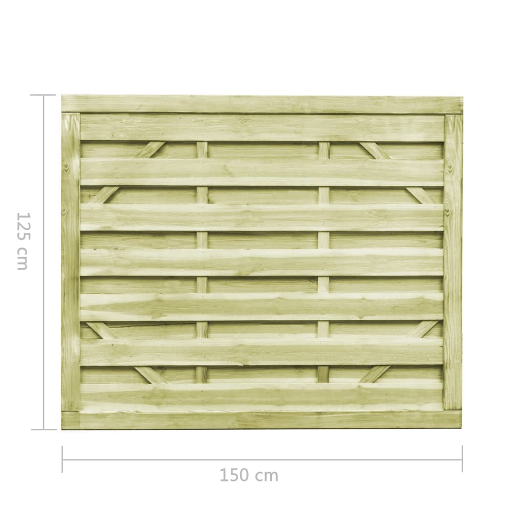 Πόρτες Φράχτη 2 τεμ. Πράσινες 150x125 εκ. Εμποτ.Ξύλο Πεύκου