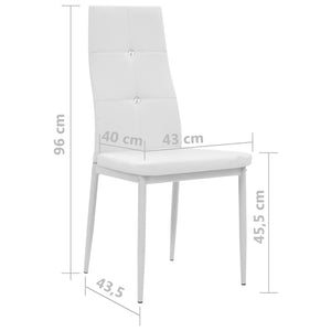 Καρέκλες Τραπεζαρίας 6 τεμ. Λευκές από Συνθετικό Δέρμα - PAKOBAZAAR