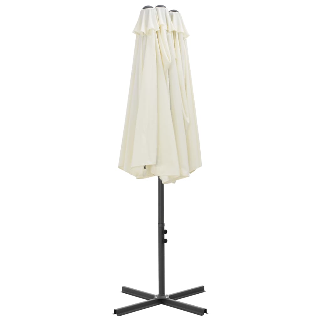 Ομπρέλα Κήπου Χρώμα της Άμμου 460 x 270 εκ. με Ιστό Αλουμινίου - Pakobazaar