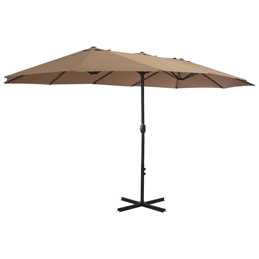 Ομπρέλα Κήπου Χρώμα Taupe 460 x 270 εκ. με Ιστό Αλουμινίου - Pakobazaar