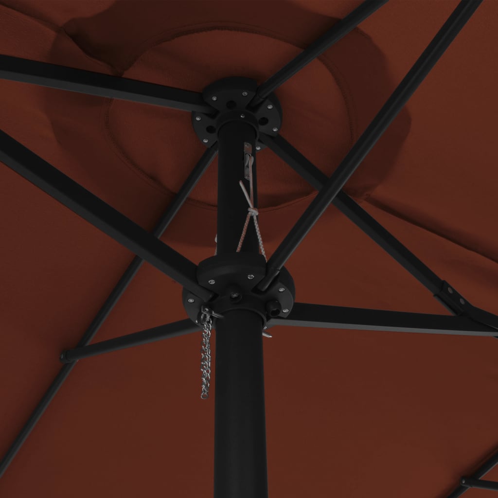 Ομπρέλα Κήπου Τερακότα 460 x 270 εκ. με Ιστό Αλουμινίου - Pakobazaar