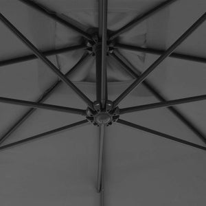 Ομπρέλα Κήπου Κρεμαστή Ανθρακί 250x250 εκ. με Ιστό Ατσάλι