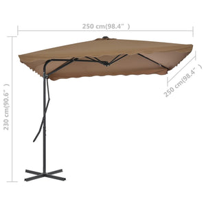 Ομπρέλα Κήπου Taupe 250 x 250 εκ. με Ατσάλινο Ιστό