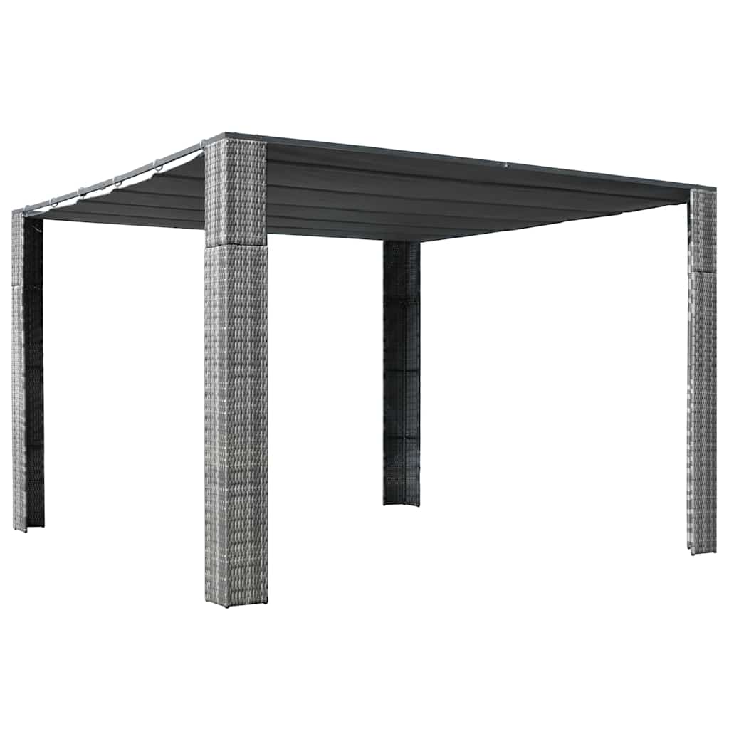 Κιόσκι με Οροφή Γκρι/Ανθρακί 300x300x220 εκ. Συνθετικό Ρατάν - Pakobazaar