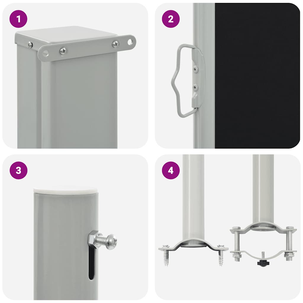 Σκίαστρο Πλαϊνό Συρόμενο Βεράντας Μαύρο 100 x 300 εκ.