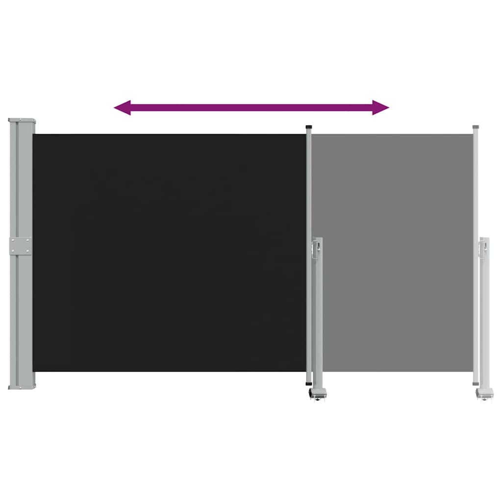 Σκίαστρο Πλαϊνό Συρόμενο Βεράντας Μαύρο 140 x 300 εκ. - Pakobazaar