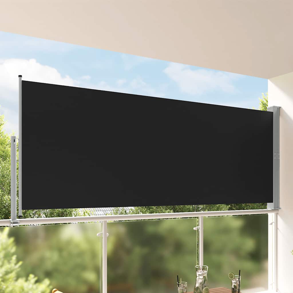 Σκίαστρο Πλαϊνό Συρόμενο Βεράντας Μαύρο 140 x 300 εκ. - Pakobazaar