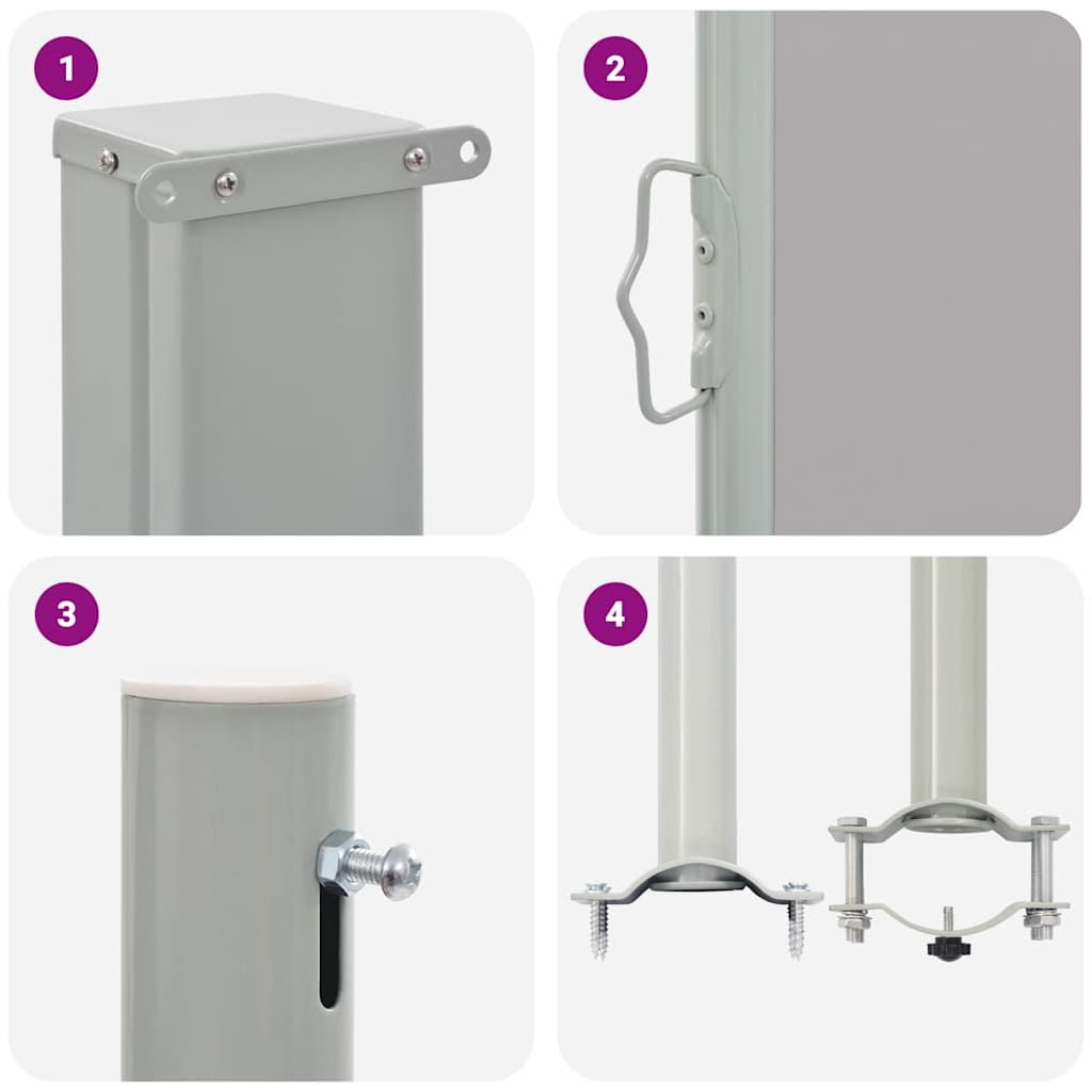 Σκίαστρο Πλαϊνό Συρόμενο Βεράντας Γκρι 160 x 300 εκ. - Pakobazaar