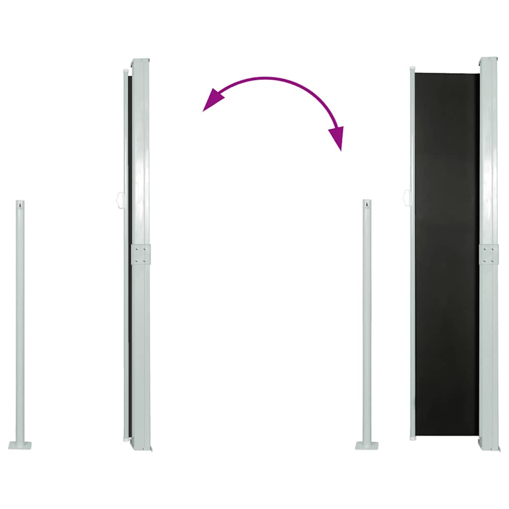 Σκίαστρο Πλαϊνό Συρόμενο Μαύρο 140 x 300 εκ. - Pakobazaar