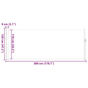 Σκίαστρο Πλαϊνό Συρόμενο Μπλε 117x314 εκ.
