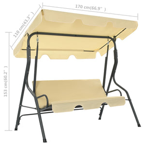 Παγκάκι Κούνια Κήπου Λευκό Κρεμ 170 x 110 x 153 εκ. - Pakobazaar