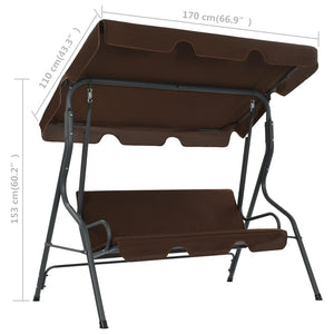 Παγκάκι Κούνια Κήπου Χρώμα Coffee 170 x 110 x 153 εκ. - Pakobazaar
