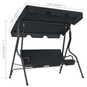 Παγκάκι Κούνια Κήπου Ανθρακί 170 x 110 x 153 εκ. - Pakobazaar