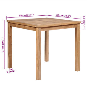 Τραπέζι Κήπου 80 x 80 x 77 εκ. από Μασίφ Ξύλο Teak