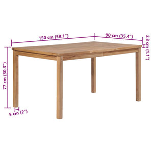 Τραπέζι Κήπου 150 x 90 x 77 εκ. από Μασίφ Ξύλο Teak - Pakobazaar