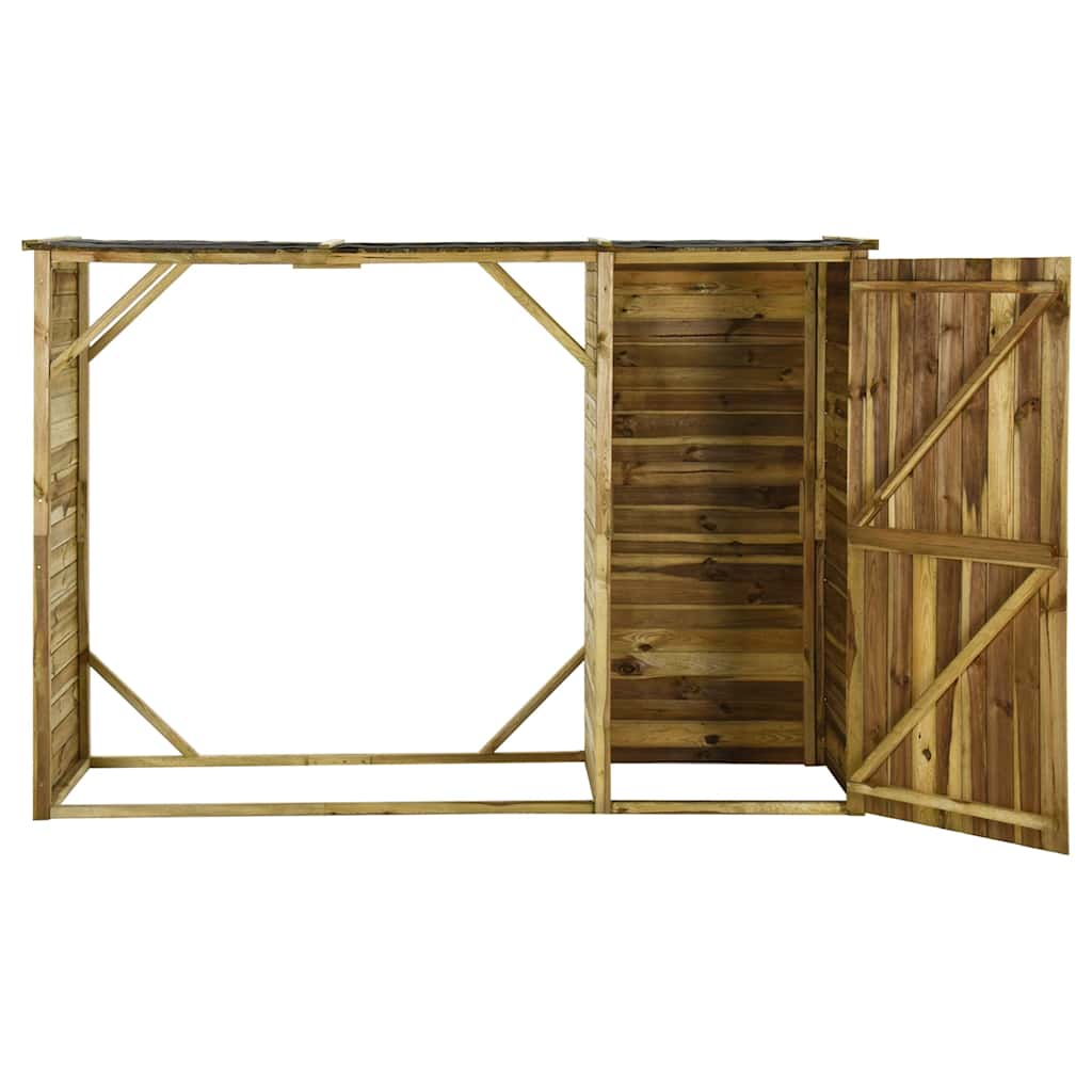 Υπόστεγο Καυσόξυλων / Αποθήκη Κήπου 253x80x170 εκ. Ξύλο Πεύκου - Pakobazaar