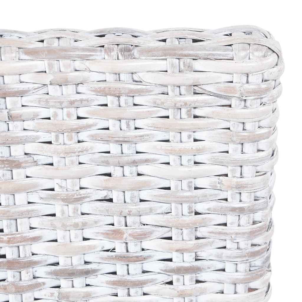 Καρέκλες Τραπεζαρίας 4 τεμ. Αν. Λευκό από Ρατάν Kubu Ξύλο Μάνγκο - PAKOBAZAAR