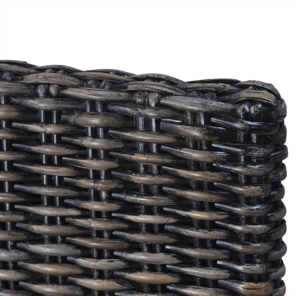 Καρέκλες Τραπεζαρίας 4 τεμ. Μαύρες Ρατάν Kubu και Ξύλο Μάνγκο - PAKOBAZAAR