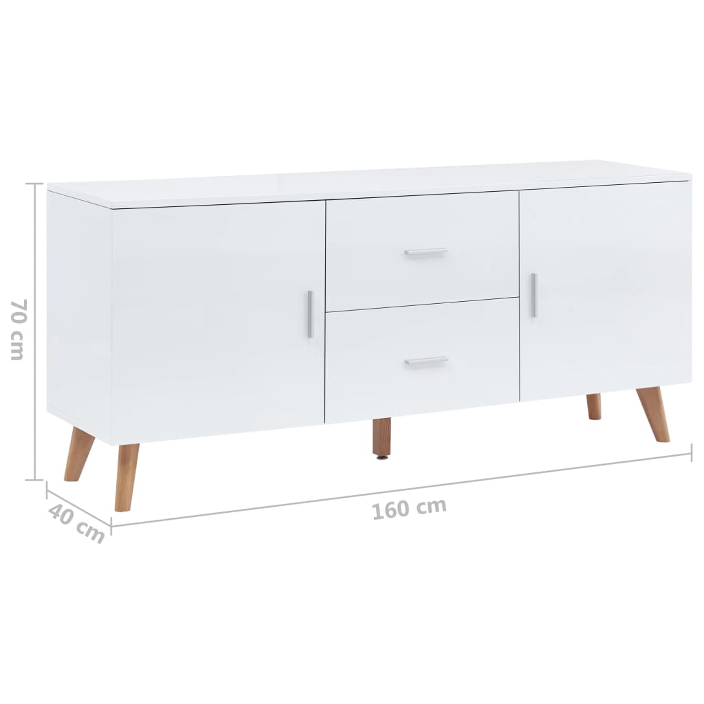 Μπουφές Λευκός 160 x 40 x 70 εκ. από MDF - Pakobazaar