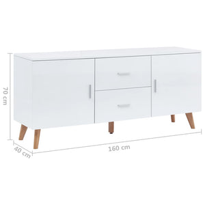 Μπουφές Λευκός 160 x 40 x 70 εκ. από MDF - Pakobazaar