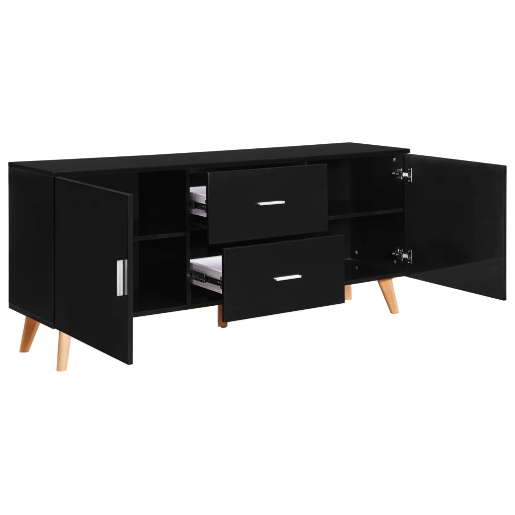 Μπουφές Μαύρος 160 x 40 x 70 εκ. από MDF - Pakobazaar