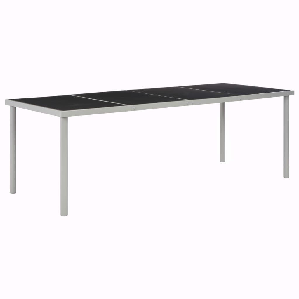 Τραπέζι Κήπου Μαύρο 220 x 90 x 74,5 εκ. Ατσάλινο