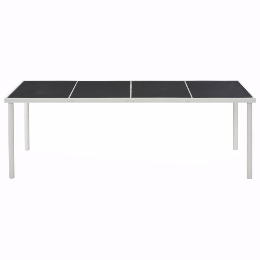 Τραπέζι Κήπου Μαύρο 220 x 90 x 74,5 εκ. Ατσάλινο
