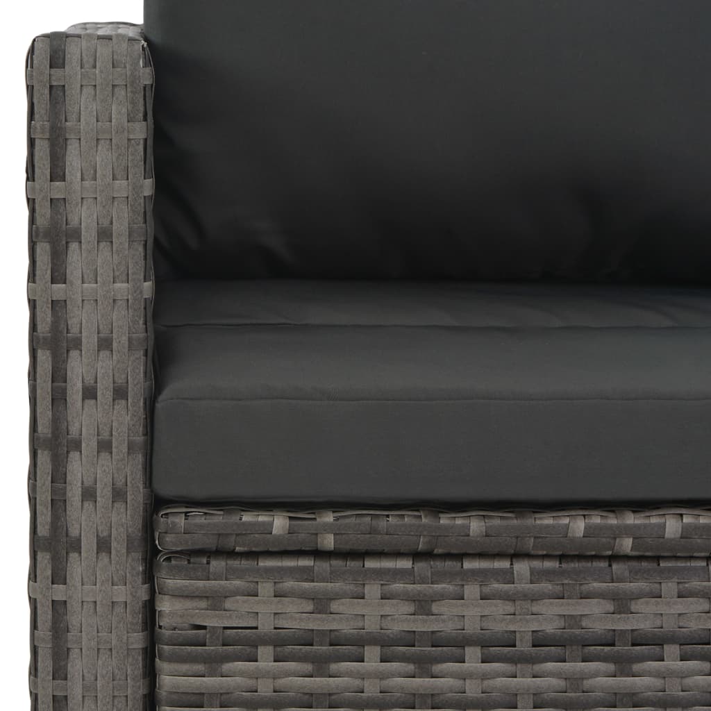 Τραπεζαρία Εξωτ. Χώρου Σετ 3 τεμ. Γκρι Συνθ. Ρατάν με Μαξιλάρια