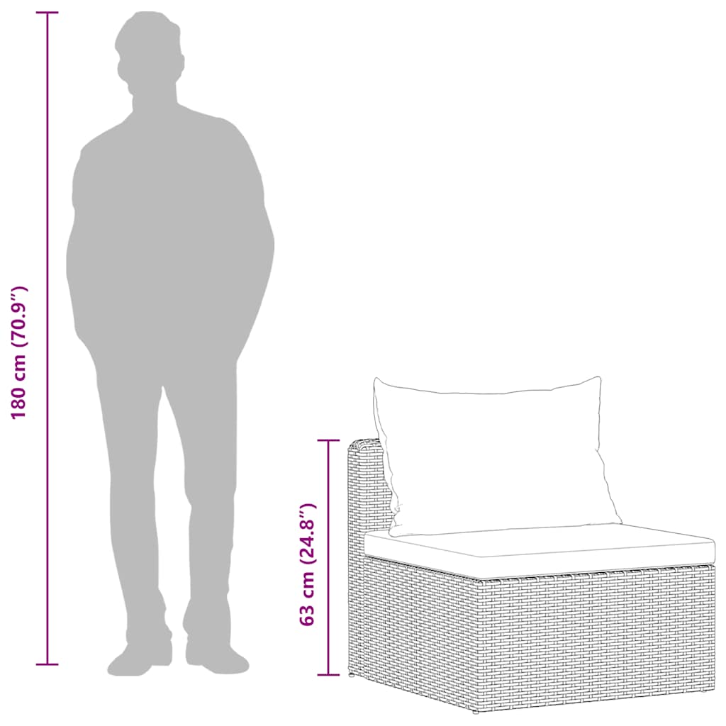 Σαλόνι Κήπου 4 Τεμαχίων Γκρι από Συνθετικό Ρατάν με Μαξιλάρια