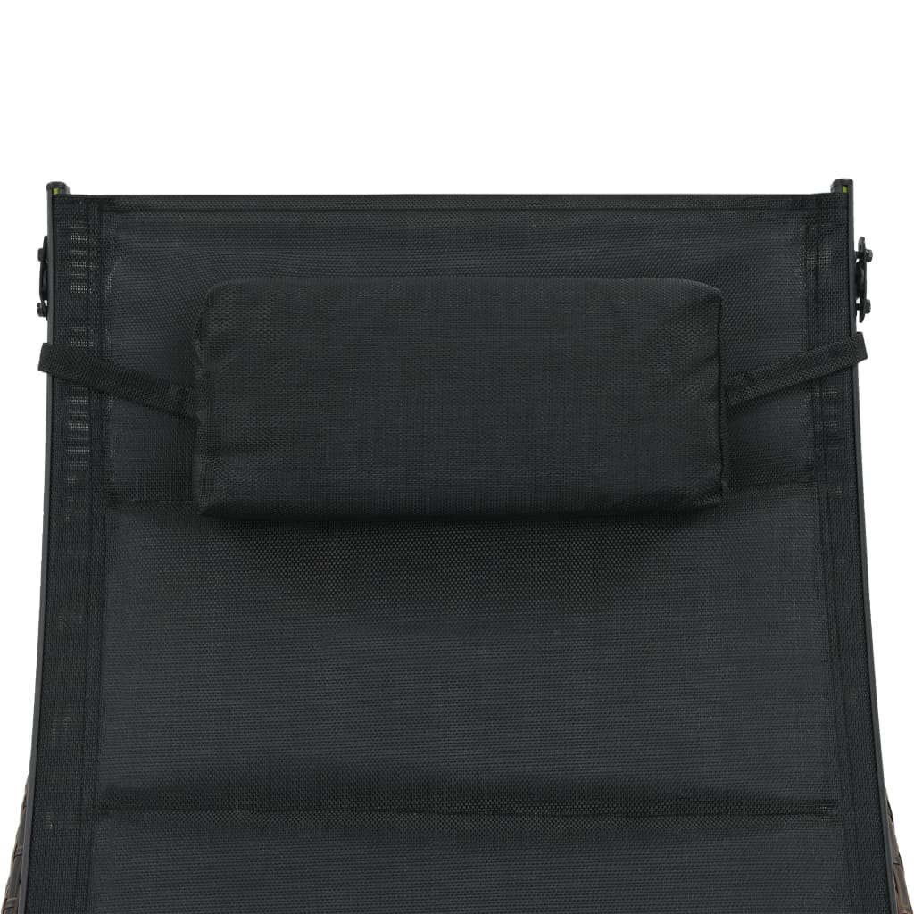 Ξαπλώστρα Καφέ από Συνθετικό Ρατάν / Textilene