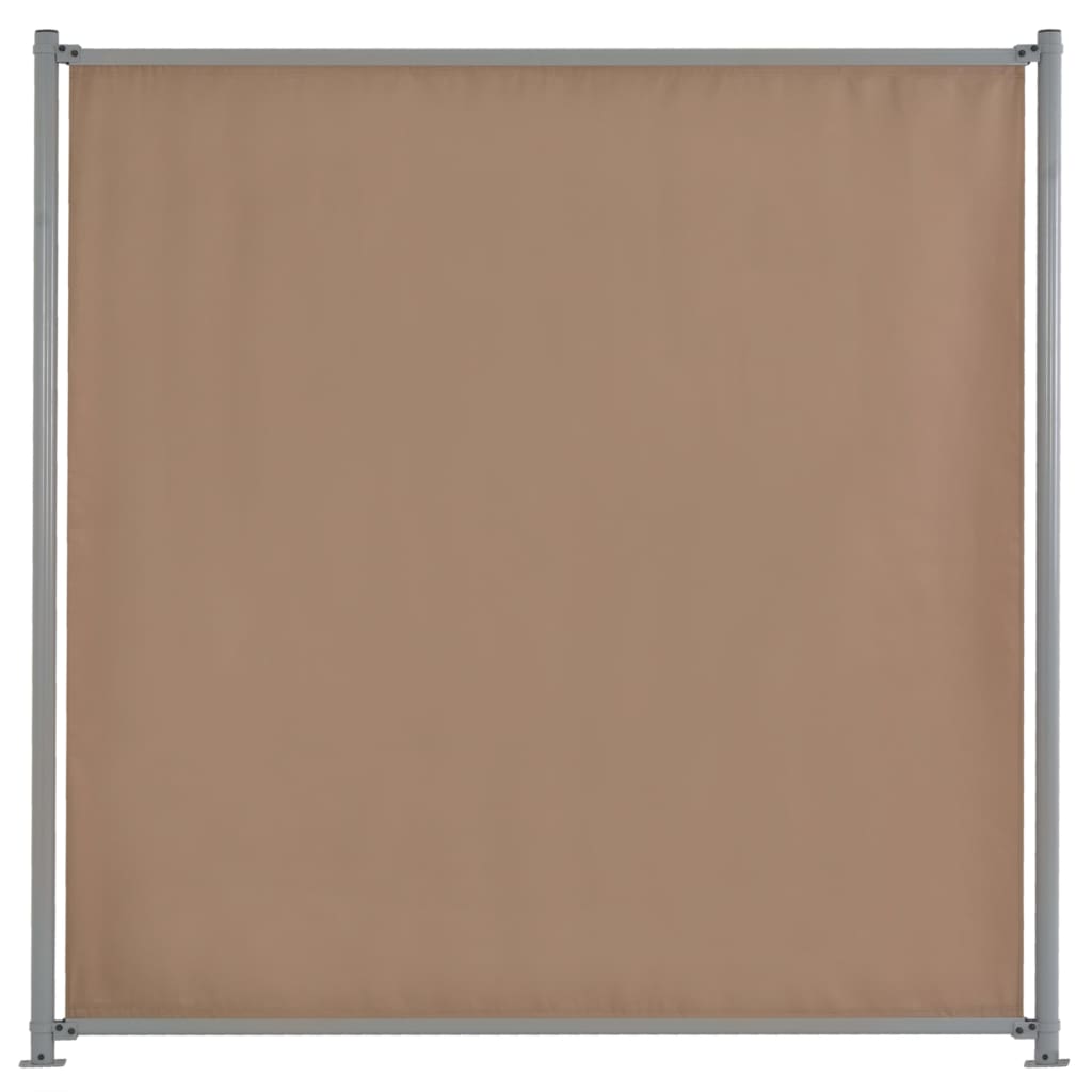 Πάνελ Περίφραξης με 2 Στύλους Χρώμα Taupe 180x180 εκ Υφασμάτινο