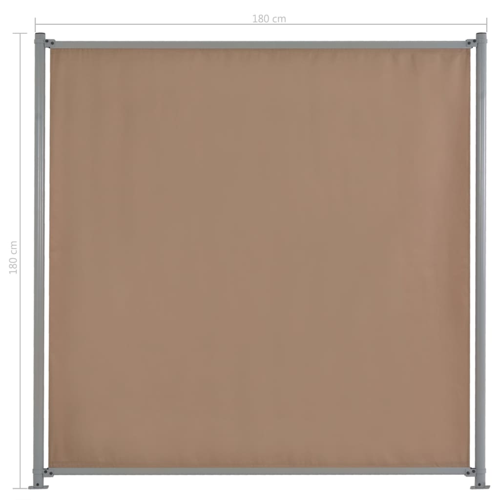Πάνελ Περίφραξης με 2 Στύλους Χρώμα Taupe 180x180 εκ Υφασμάτινο