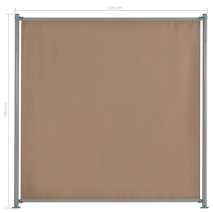 Πάνελ Περίφραξης με 2 Στύλους Χρώμα Taupe 180x180 εκ Υφασμάτινο