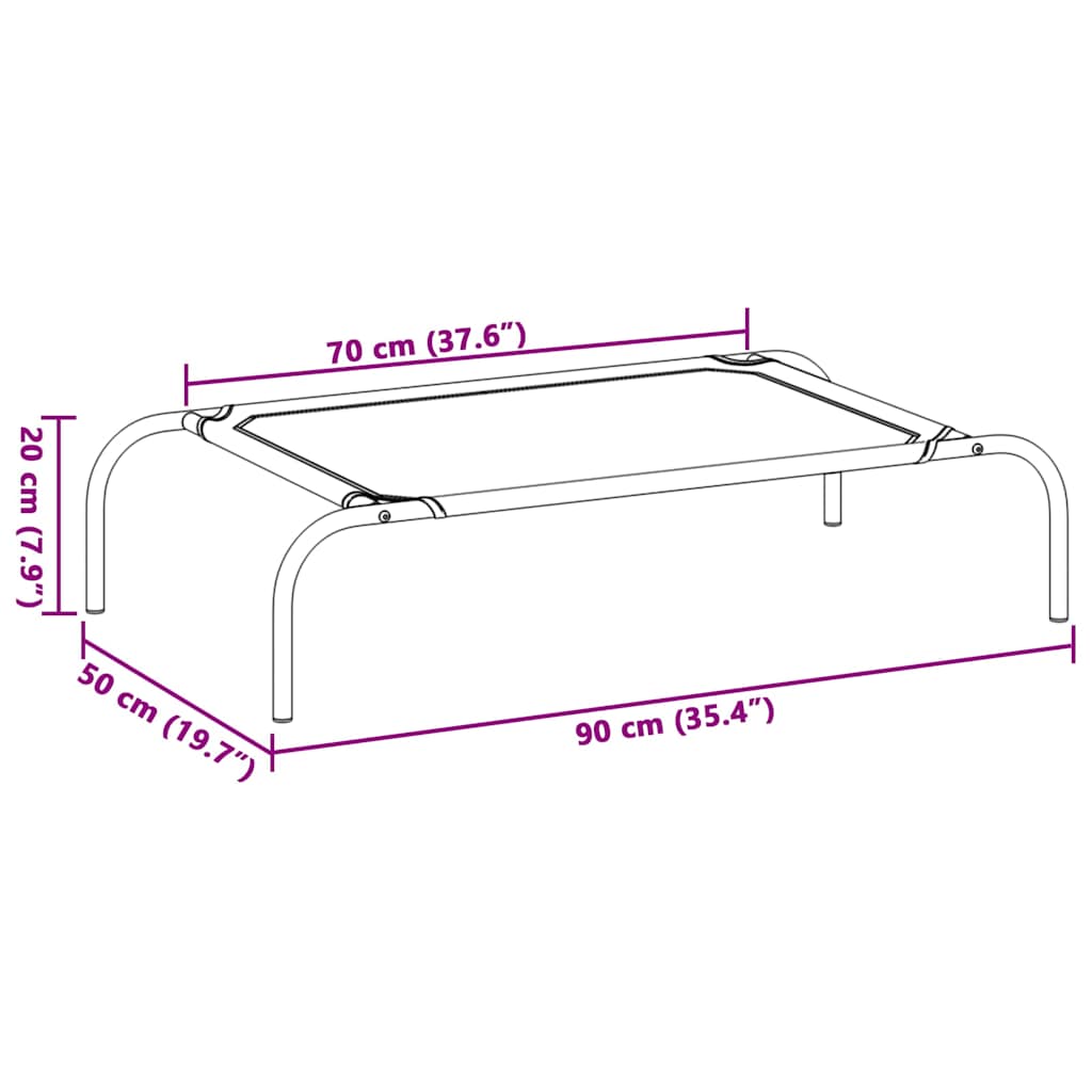 Κρεβάτι Σκύλου Υπερυψωμένο Μαύρο S Textilene - PAKOBAZAAR