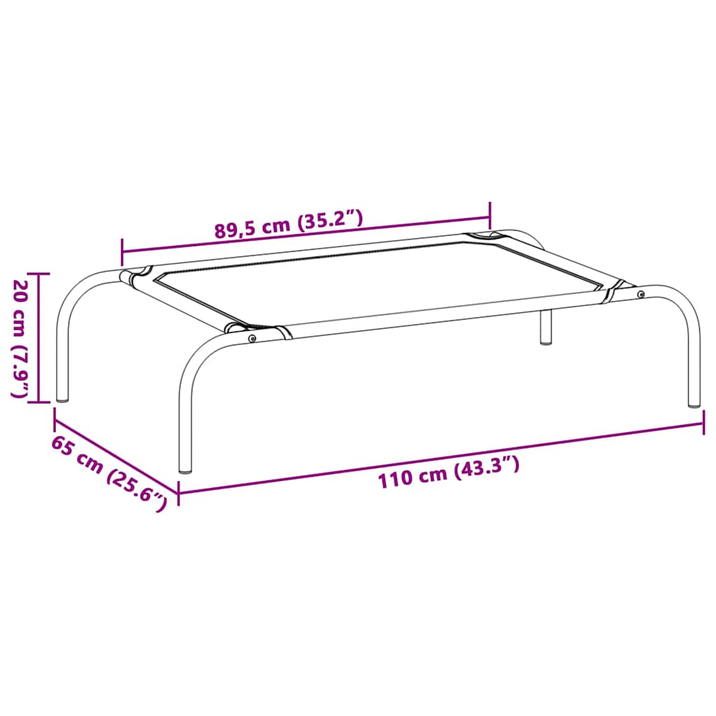 Κρεβάτι Σκύλου Υπερυψωμένο Μαύρο L Textilene - PAKOBAZAAR