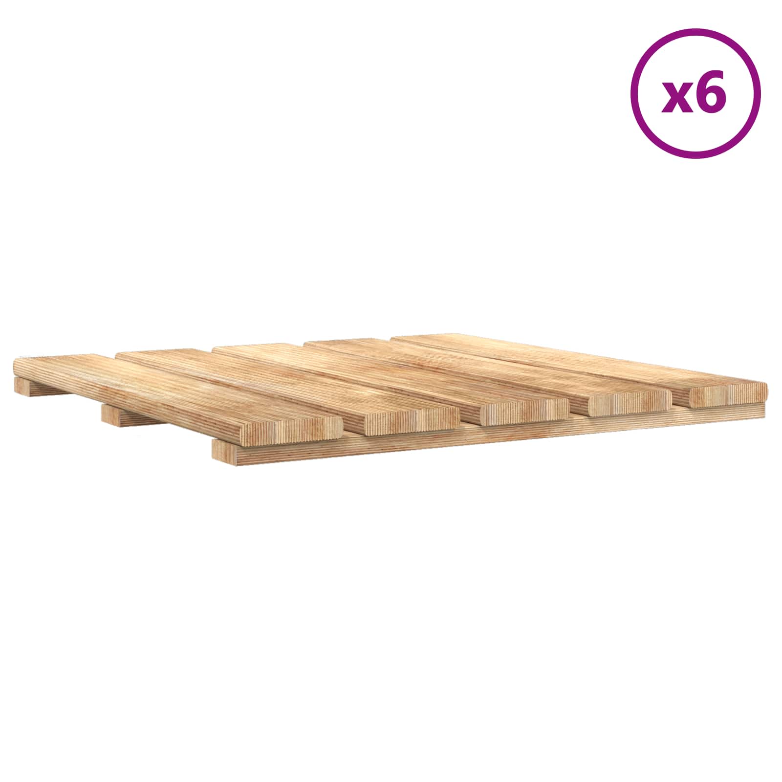 Πλάκα Κατασκευής 6 pcs Καφέ 50 x 50 cm Πεύκο Καφέ Εγχύσεως - Pakobazaar