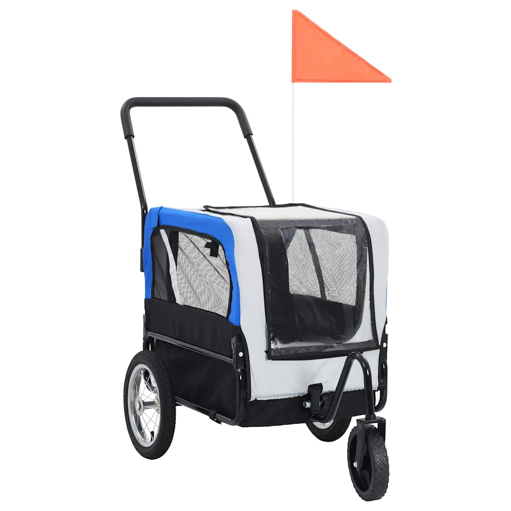 Τρέιλερ Ποδηλάτου για Κατοικίδια & Καρότσι Jogging Γκρι / Μπλε