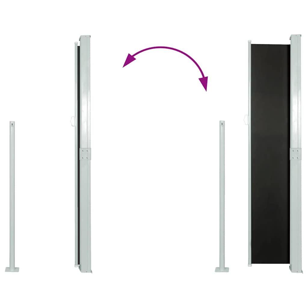 Διαχωριστικό Βεράντας Συρόμενο Μαύρο 160 x 500 εκ. - Pakobazaar