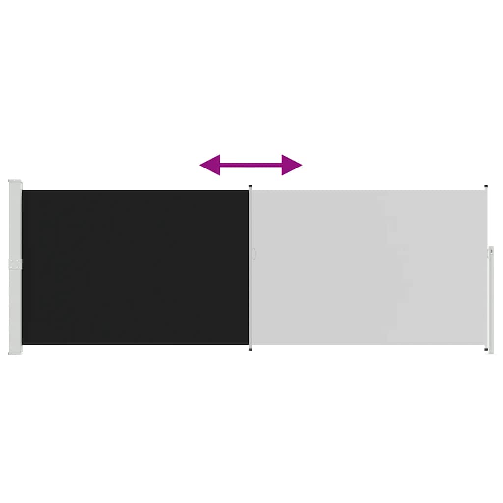 Διαχωριστικό Βεράντας Συρόμενο Μαύρο 160 x 500 εκ. - Pakobazaar