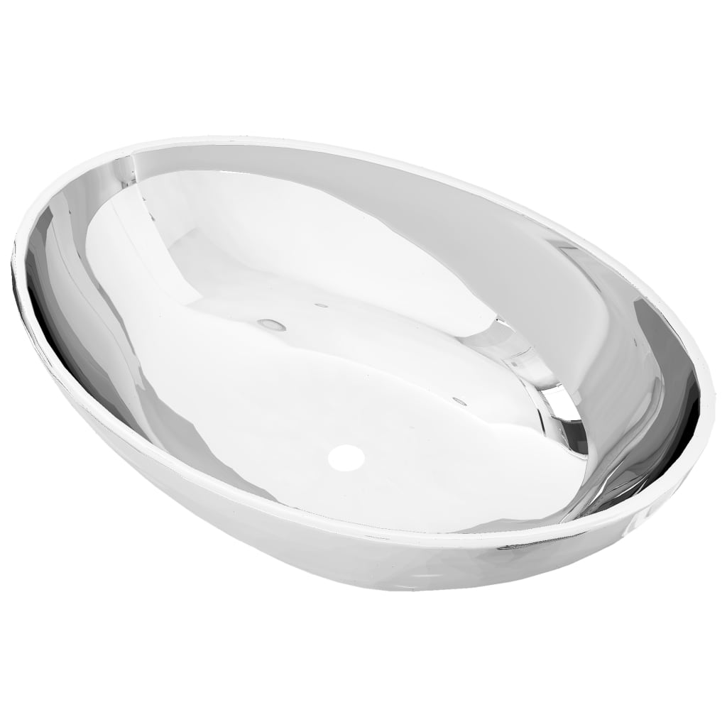 Νιπτήρας Ασημί 40 x 33 x 13,5 εκ. Κεραμικός - PAKOBAZAAR