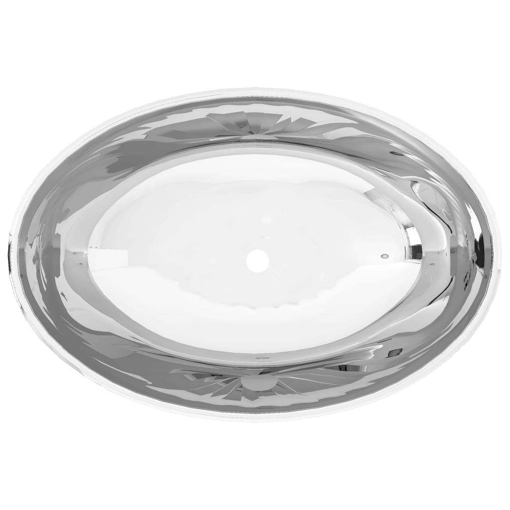 Νιπτήρας Ασημί 40 x 33 x 13,5 εκ. Κεραμικός - PAKOBAZAAR