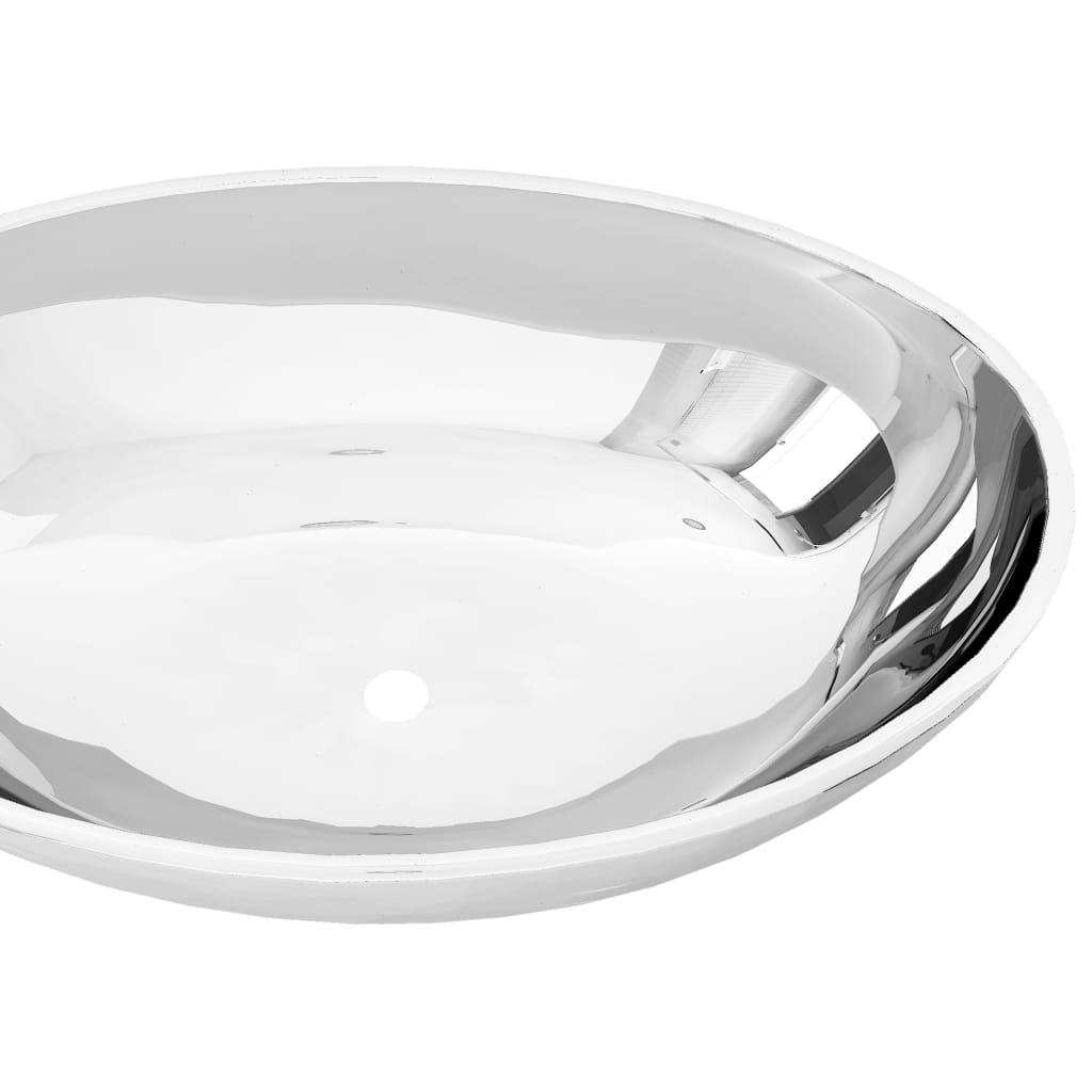 Νιπτήρας Ασημί 40 x 33 x 13,5 εκ. Κεραμικός - PAKOBAZAAR
