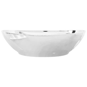 Νιπτήρας με Οπή Υπερχείλισης Ασημί 58,5x39x21 εκ. Κεραμικός