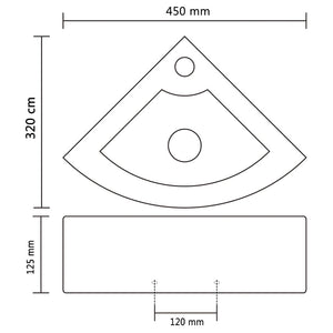 Νιπτήρας με Οπή Υπερχείλισης Χρυσός 45x32x12,5 εκ. Κεραμικός