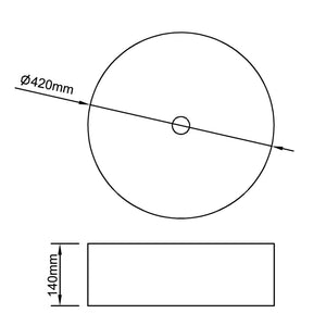 Νιπτήρας Ασημί 42 x 14 εκ. Κεραμικός - PAKOBAZAAR