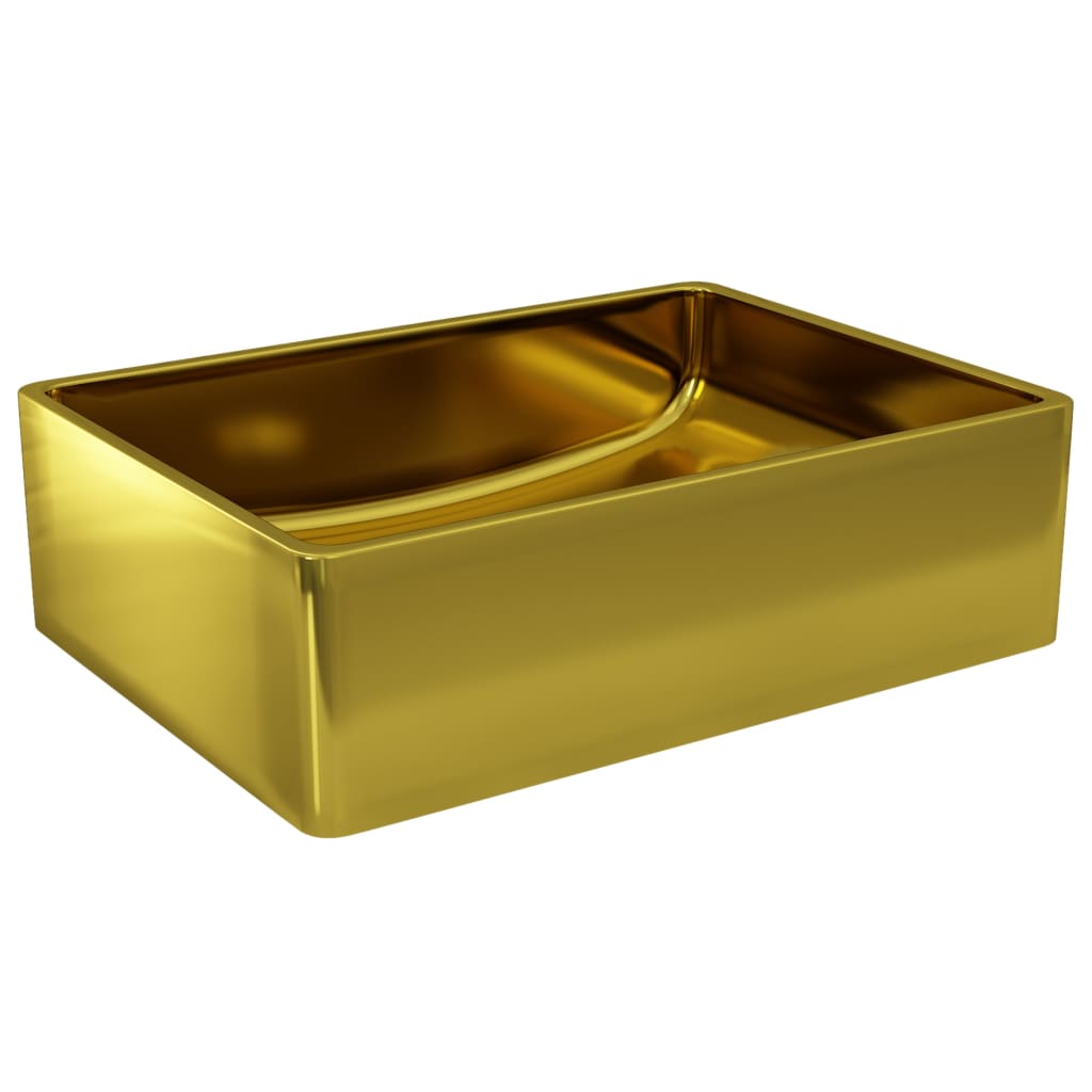 Νιπτήρας Χρυσός 41 x 30 x 12 εκ. Κεραμικός