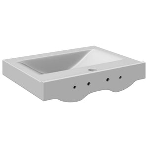 Νιπτήρας με Οπή Υπερχείλισης Ασημί 60 x 46 x 16 εκ. Κεραμικός - PAKOBAZAAR